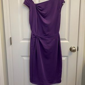 Posh purple sleeveless asymmetrical neckline dress
